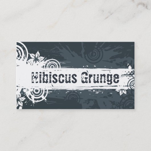 Hibiscus Grunge Visitekaartjes (Voorkant)