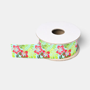 Hibiscus Hair Ribbon Grosgrain Lint