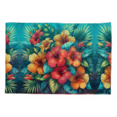 Hibiscus Harmony: een tropische tapestry kussenhoe Kussensloop (Achterkant)