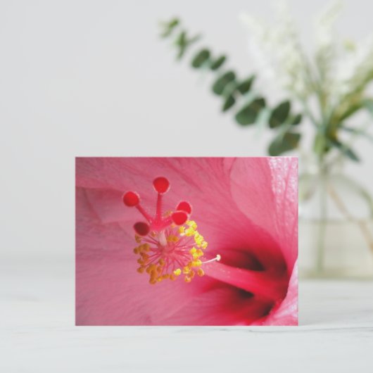 hibiscus hart briefkaart (Staand voorkant)