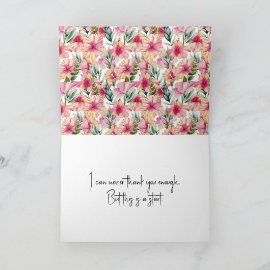 Hibiscus - Hartelijk dank Kaart (Binnen)