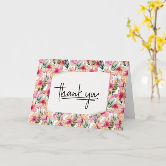 Hibiscus - Hartelijk dank Kaart (Gele Bloem)