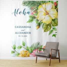 Hibiscus Hawaiaanse Tropische Bloemen Bruiloft Ach Wandkleed