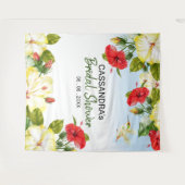 Hibiscus Hawaiaanse Tropische Bloemige Trouw Achte Wandkleed (Voorkant (horizontaal))