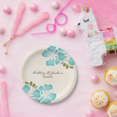 Hibiscus Hawaiaanse Trouw Papieren Bordje (Feest)