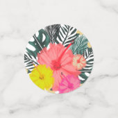 Hibiscus Hawaii Tropical Hand Drawn Bright Wedding Confetti (Kleine voorkant)