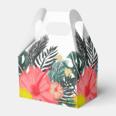 Hibiscus Hawaii Tropisch Handgetekende Bruiloft Bedankdoosjes (Achterkant)