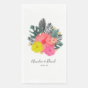 Hibiscus Hawaii Tropische Handgetekende Bloemige B Servet