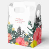Hibiscus Hawaii Tropische Handgetekende Bruiloft Bedankdoosjes (Geopend)