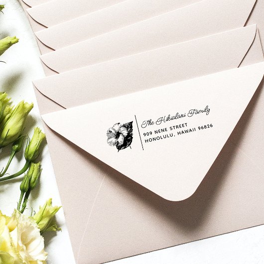 Hibiscus Hawaiian Familienaam Adres Zelfinktende Stempel