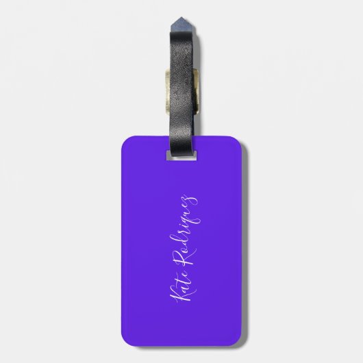 Hibiscus Hawaiian Flower Pattern (Aangepaste naam) Bagagelabel (Achterkant verticaal)