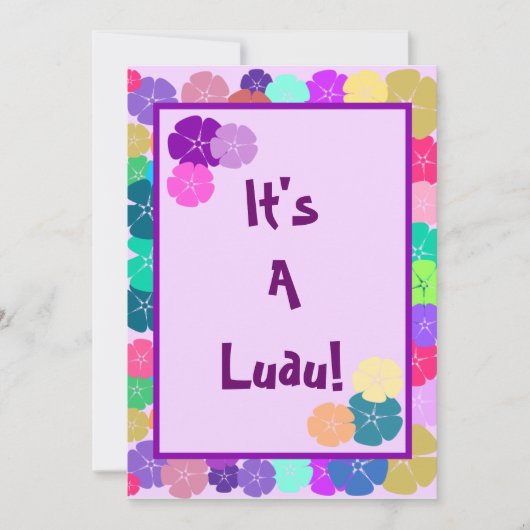 Hibiscus Hawaiian Luau Party Invitations Kaart (Voorkant)