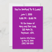 Hibiscus Hawaiian Luau Party Invitations Kaart (Achterkant)