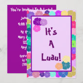 Hibiscus Hawaiian Luau Party Invitations Kaart (Voorkant / Achterkant)