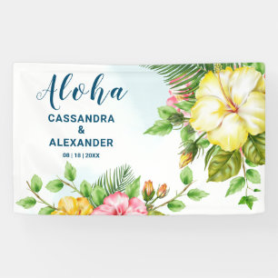 Hibiscus Hawaiian Tropical Floral Wedding Backdrop Spandoek