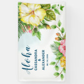 Hibiscus Hawaiian Tropical Floral Wedding Backdrop Spandoek (Verticaal)