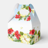 Hibiscus Hawaiian Tropical Floral Wedding Bedankdoosjes (Achterkant)