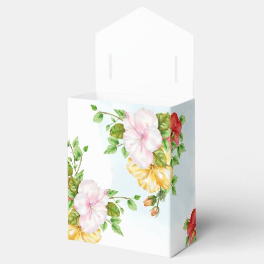 Hibiscus Hawaiian Tropical Floral Wedding Bedankdoosjes (Geopend)