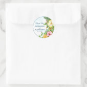 Hibiscus Hawaiian Tropical Floral Wedding Ronde Sticker (Tas)