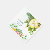 Hibiscus Hawaiian Tropical Floral Wedding Servet (Hoek)