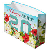 Hibiscus Hawaiian Tropical Personalized Birthday Groot Cadeauzakje (Achterkant Gekanteld)