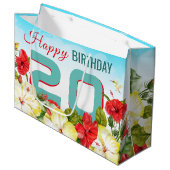 Hibiscus Hawaiian Tropical Personalized Birthday Groot Cadeauzakje (Voorkant Gekanteld)