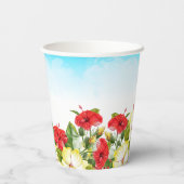 Hibiscus Hawaiian Tropical Personalized Birthday Papieren Bekers (Achterkant)