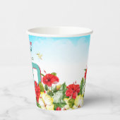 Hibiscus Hawaiian Tropical Personalized Birthday Papieren Bekers (Links)