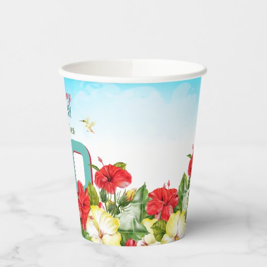 Hibiscus Hawaiian Tropical Personalized Birthday Papieren Bekers (Links)