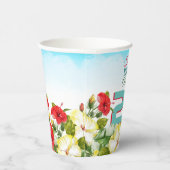 Hibiscus Hawaiian Tropical Personalized Birthday Papieren Bekers (Rechts)