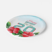 Hibiscus Hawaiian Tropical Personalized Birthday Papieren Bordje (Gekanteld)