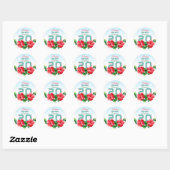 Hibiscus Hawaiian Tropical Personalized Birthday Ronde Sticker (Vel)