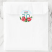 Hibiscus Hawaiian Tropical Personalized Birthday Ronde Sticker (Tas)