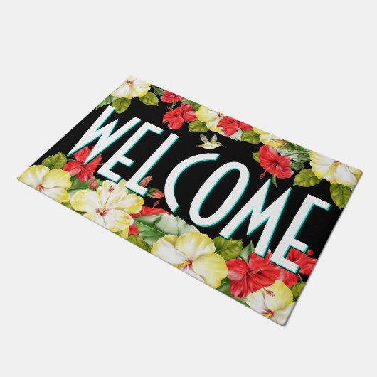 Hibiscus Hawaiian Tropical Welkom Deurmat (Schuin)