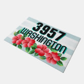 Hibiscus Hawaiian Tropisch Adres Deurmat (Schuin)