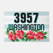 Hibiscus Hawaiian Tropisch Adres Deurmat (Voorkant)