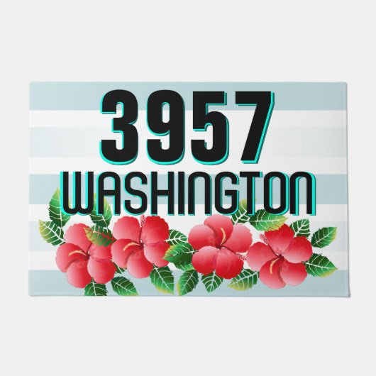 Hibiscus Hawaiian Tropisch Adres Deurmat (Voorkant)