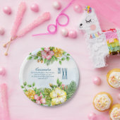 Hibiscus Hawaiian Tropisch Floral Afstuderen Papieren Bordje (Feest)