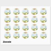 Hibiscus Hawaiian Tropisch Floral Afstuderen Ronde Sticker (Vel)