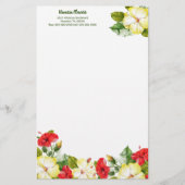 Hibiscus Hawaiian Tropische Floral Briefpapier (Voorkant)