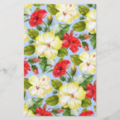 Hibiscus Hawaiian Tropische Floral Briefpapier (Achterkant)