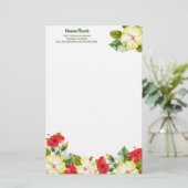 Hibiscus Hawaiian Tropische Floral Briefpapier (Staand voorkant)