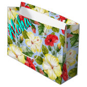 Hibiscus Hawaiian Tropische Floral Groot Cadeauzakje (Voorkant Gekanteld)