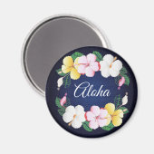 Hibiscus Hawaiian Tropische Floral Magneet (Voorkant / Achterkant)