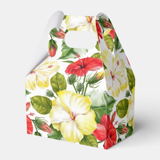 Hibiscus Hawaiian Tropische Floral Party Bedankdoosjes (Achterkant)