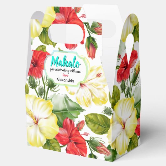 Hibiscus Hawaiian Tropische Floral Party Bedankdoosjes (Geopend)
