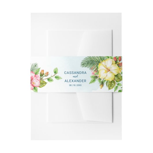 Hibiscus Hawaiian Tropische Floral Uitnodigingen Wikkel (Voorkant Voorbeeld)