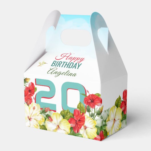 Hibiscus Hawiian Tropical | Aanpassing van de verj Bedankdoosjes (Voorkant Zijde)