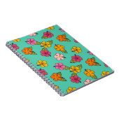 Hibiscus Hula Notitieboek - Turquoise (Rechterzijde)