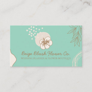 Hibiscus Huwelijk Calligrafie Bloem groen Visitekaartje